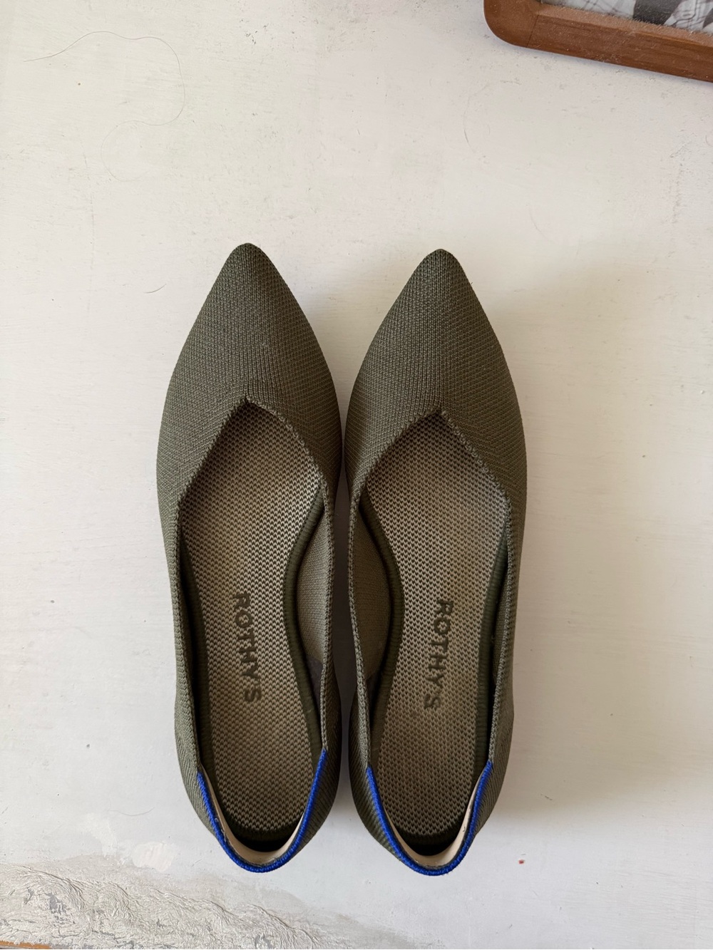 Rothy's Olive Pointed-Toe Flats